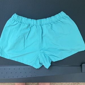 Patagonia Women's Barely Baggies. Size small. Dark Teal. 2-1/2 inch inseam. EUC